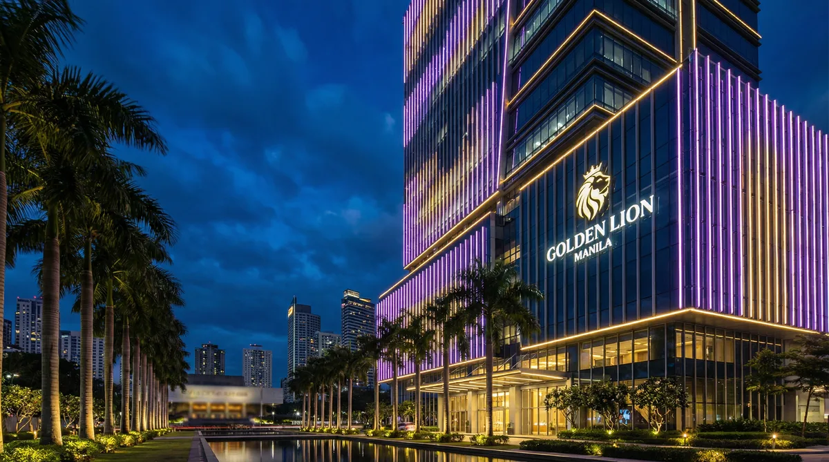 非凡娱乐菲律宾马尼拉总部大楼夜景